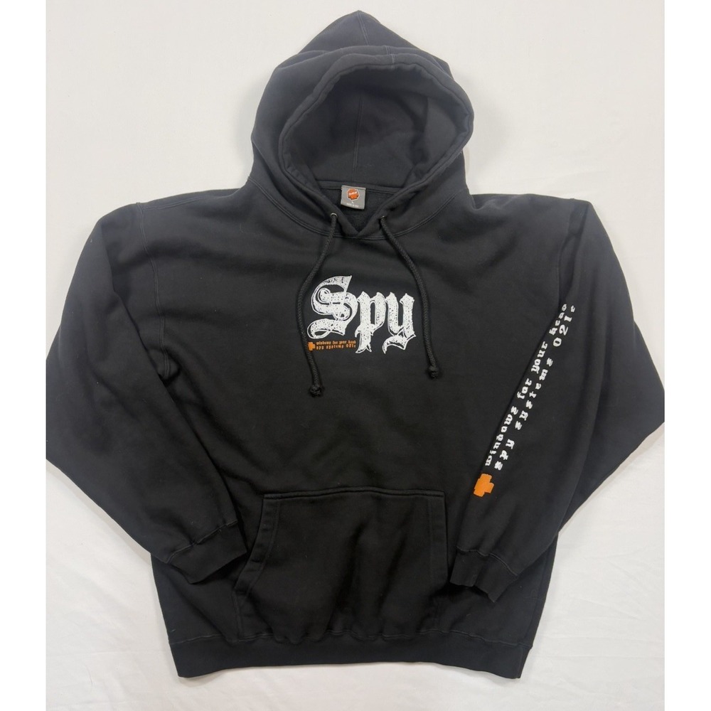 Vintage Spy Optics Sunglasses Hoodie Mens Large Black Pullover